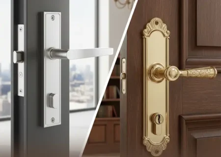 تفاوت دستگیره درب آلومینیومی و چوبی | مقایسه فنی و تخصصی ۱۴۰۴