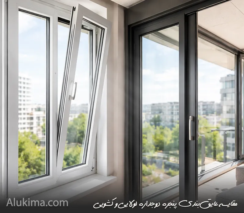 پنجره دوجداره استاندارد؛ مقایسه پنجره لولایی و کشویی