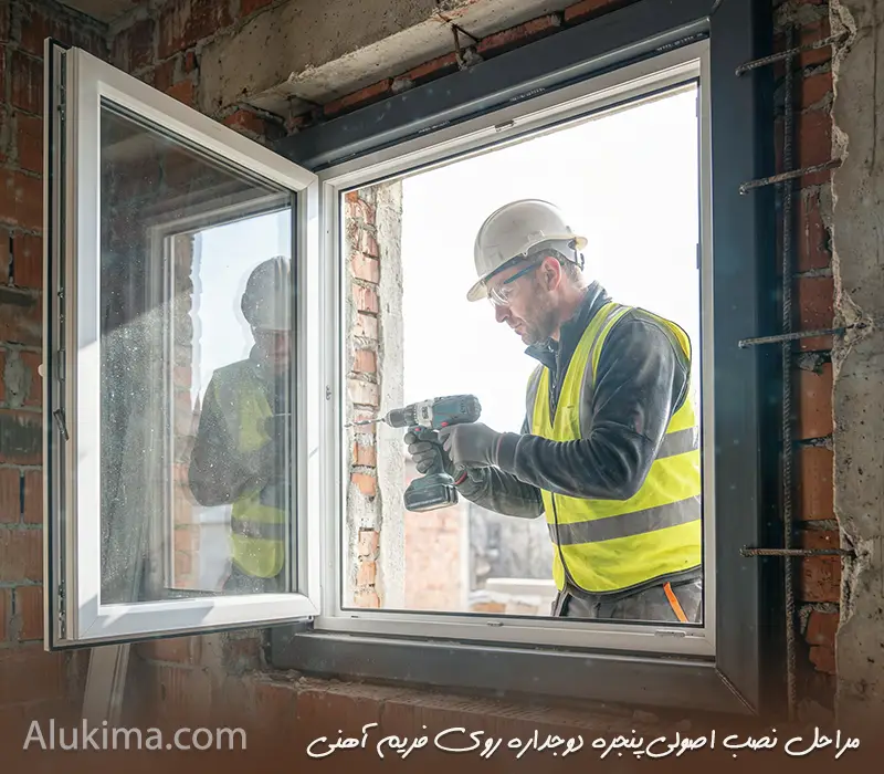 راهنمای جامع نصب پنجره روی فریم آهنی + مراحل و مزایا