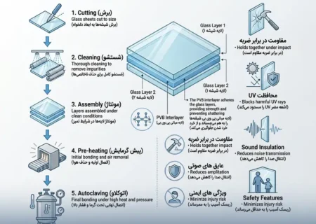 صفر تا صد فرآیند تولید شیشه لمینت + نکات فنی و کاربردی