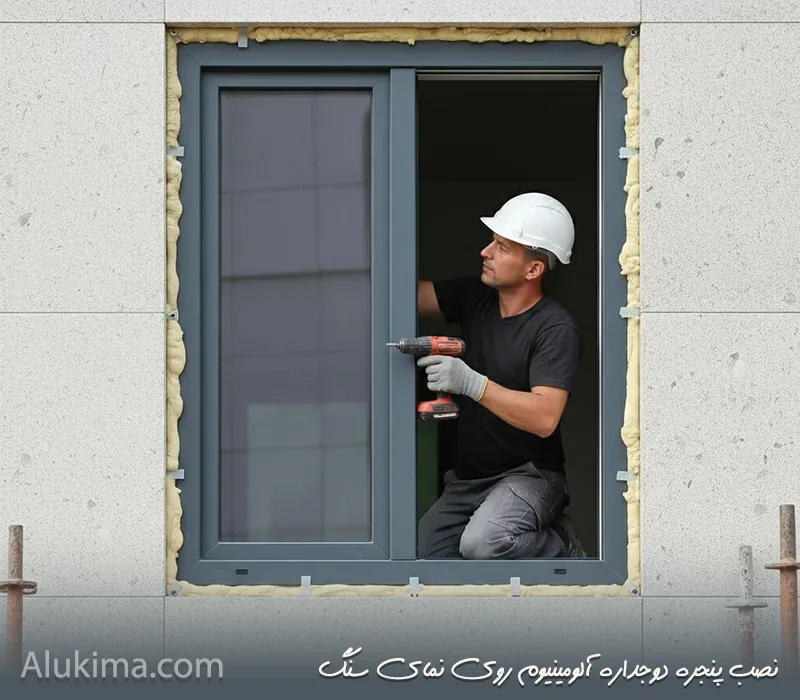 راهنمای تخصصی نصب پنجره دوجداره روی نمای سنگ + نکات اجرایی
